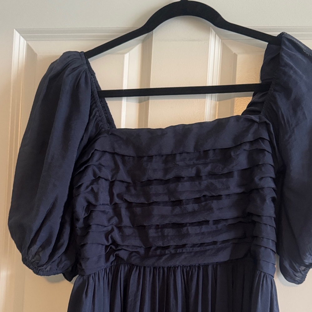 A&F Emerson Poplin Puff Sleeve Midi Dress